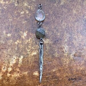 KBD Studio Handmade Sterling Silver, Quartz and Labradorite Pendant Los Angelas